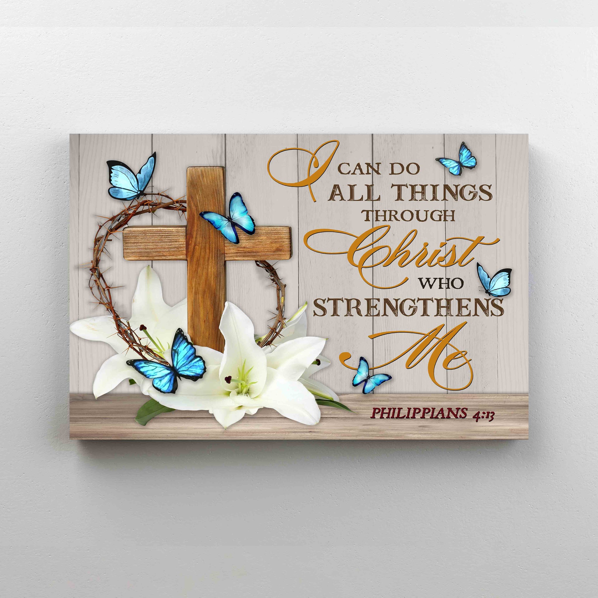 I Can Do All Things Through Christ Canvas, God Canvas, Bible Canvas, Butterfly Canvas