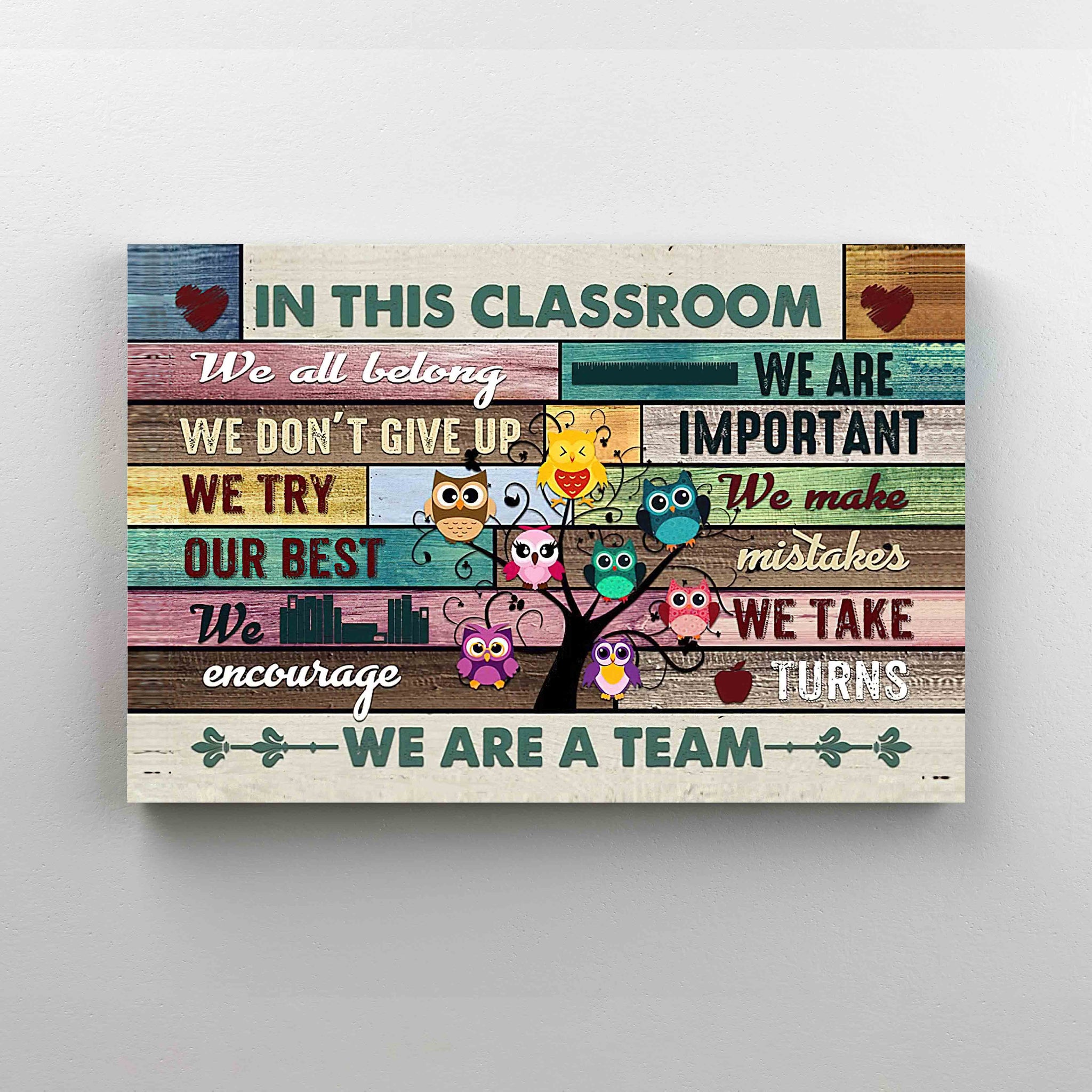In This Classroom Canvas, We Are A Team Canvas, Classroom Canvas, Wall Art Canvas