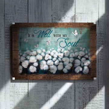 It Is Well With My Sout Canvas, Cotton Flower canvas, Canvas Prints