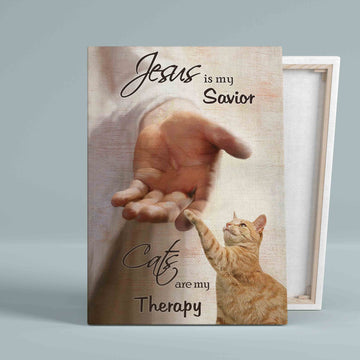 Jesus Is My Savior Canvas, Cats Are My Therapy Canvas, Take My Hand Canvas, God Canvas, Cat Canvas