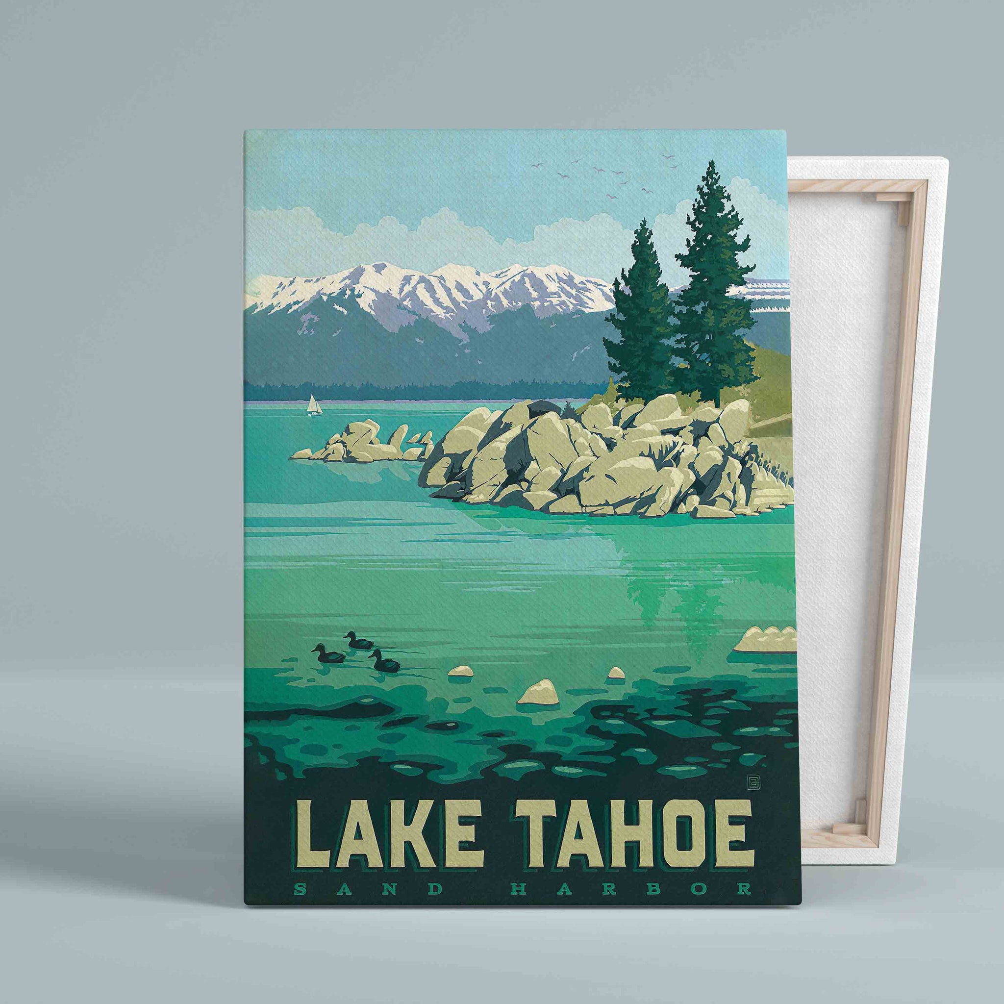 Lake Tahoe Canvas, Sand Harbor Canvas, Painting Canvas, Wall Art Canvas