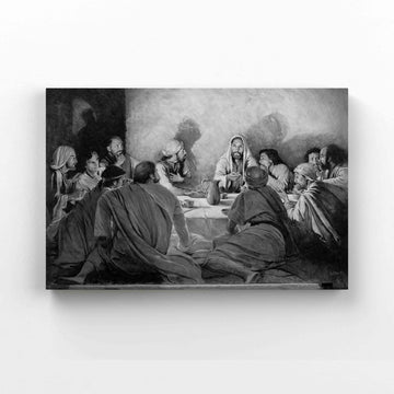 Last Supper Canvas, Last Supper Black And White Canvas, God Canvas, Jesus Canvas, Wall Art Canvas