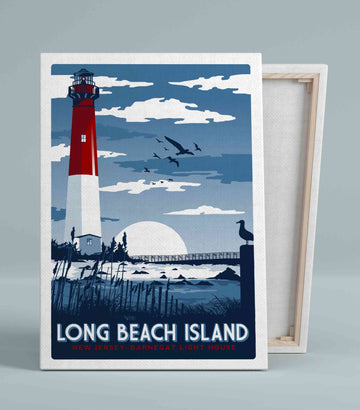 Long Beach Island Canvas, Barnegat Light House Canvas, Lighthouse Canvas, New Jersey Canvas