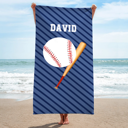 Baseball Beach Towel, Personalized Beach Towels For Adult, Custom Beach Towels, Beach Towels