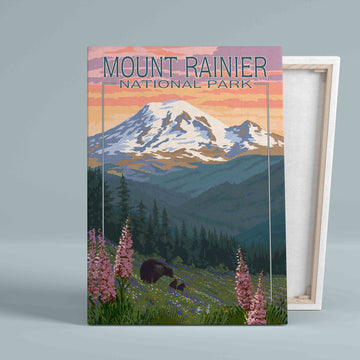 Mount Rainier National Park Canvas, Mount Rainier Canvas, Mountain Canvas, Canvas Wall Art