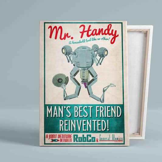 Mr Handy Fallout Poster Canvas, Wall Art Canvas, Gift Canvas