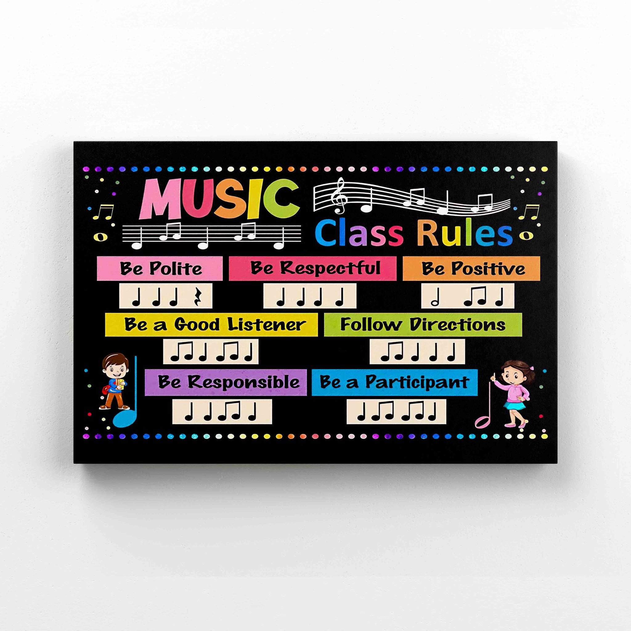 Music Class Rules Canvas, Music Canvas, Classroom Canvas, Canvas Wall Art, Canvas Prints, Gift Canvas
