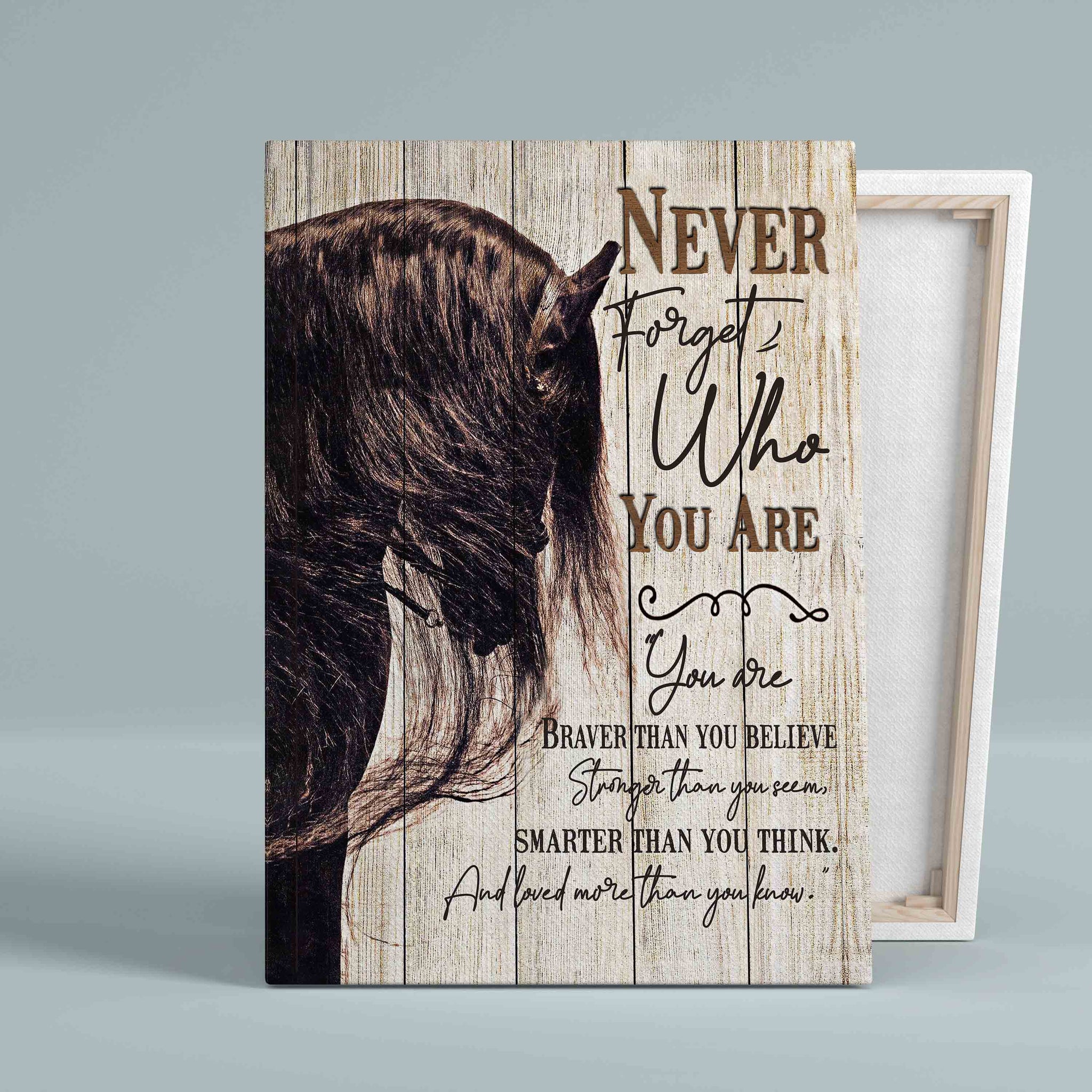 Never Forget Who You Are Canvas, Horse Canvas, Wall Art Canvas, Christmas Canvas, Gift Canvas