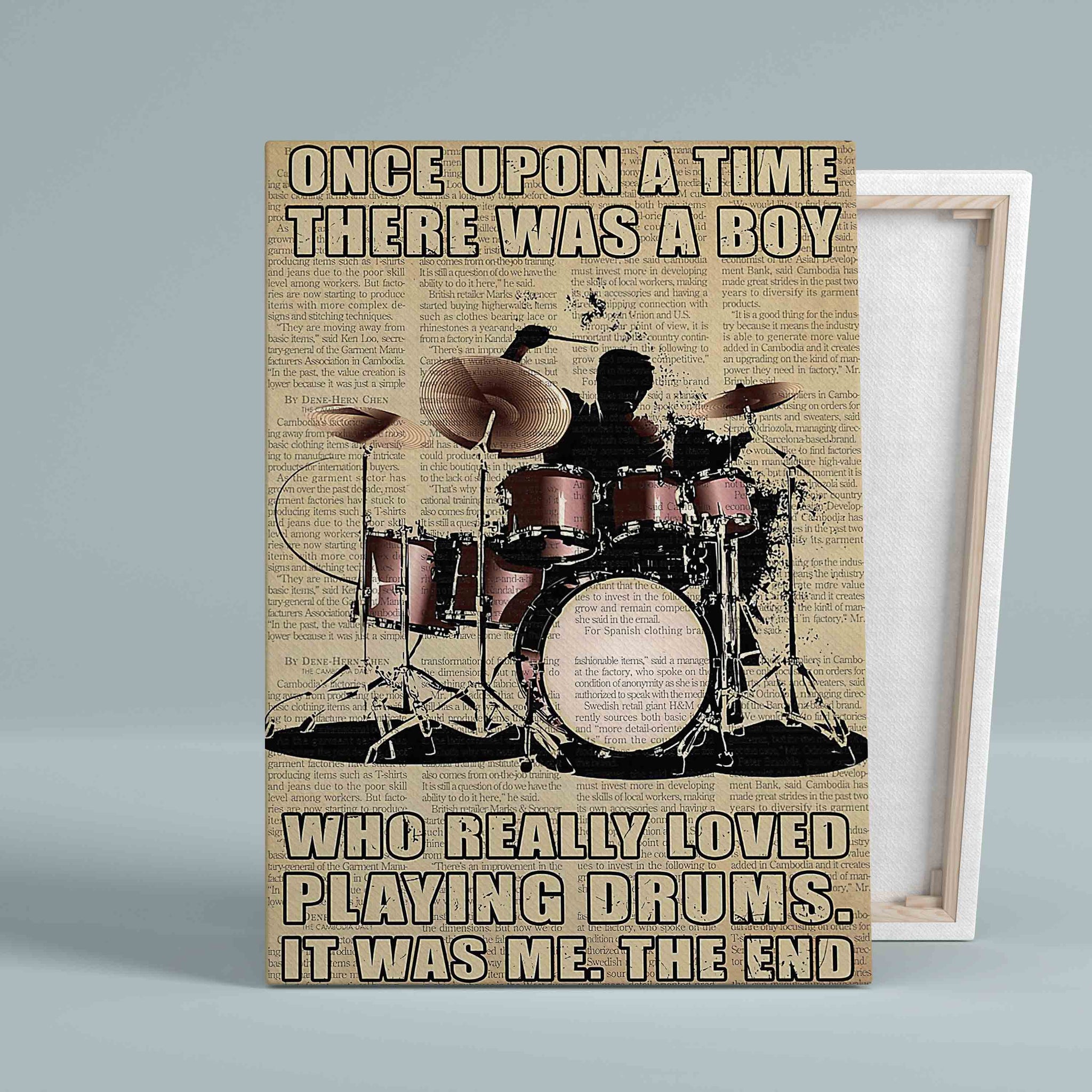 Once Upon A Time Canvas, There Was A Boy Who Really Love Playing Drums Canvas, Drums Canvas