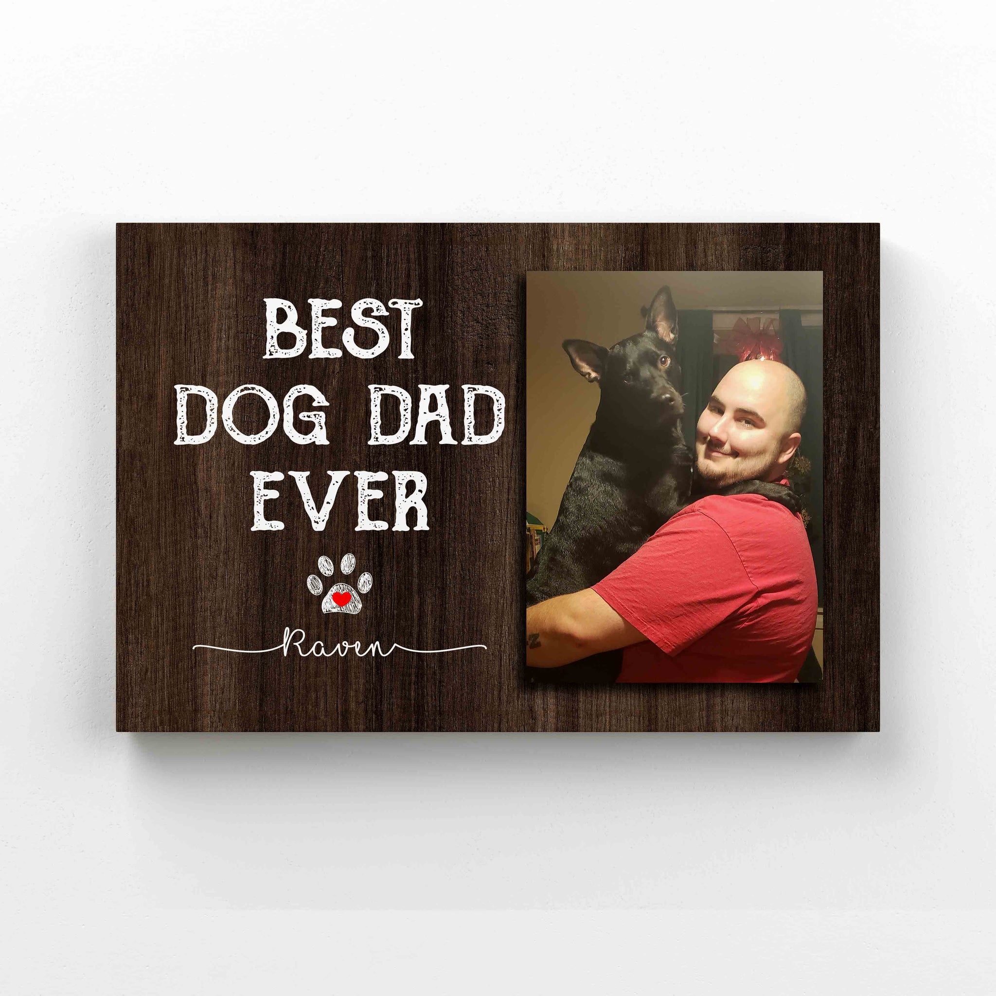 Personalized Image Canvas, Best Dog Dad Ever Canvas, Memorial Canvas, Gift Canvas