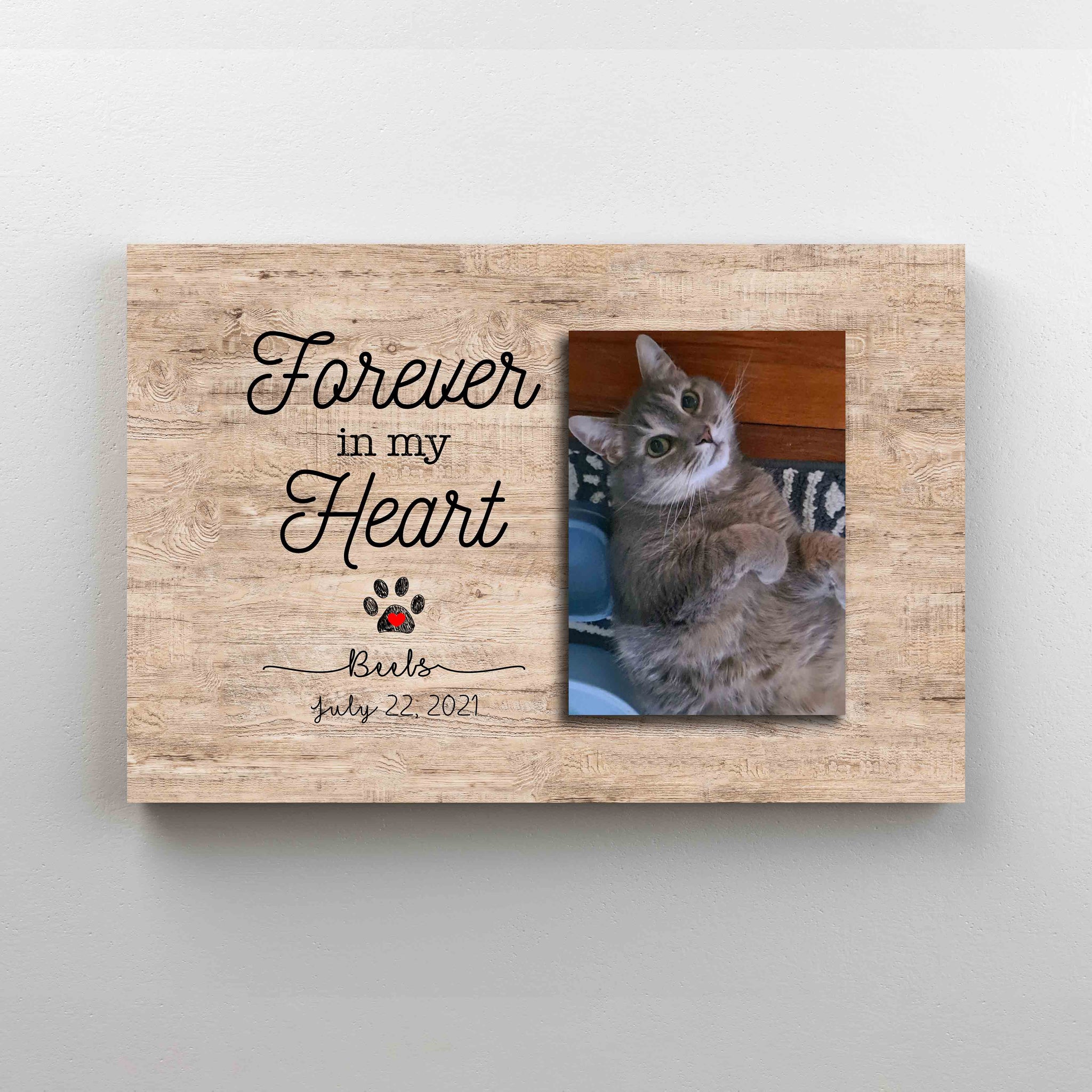 Personalized Image Canvas, Forever In My Heart Canvas, Pet Memorial Canvas, Wall Art Canvas