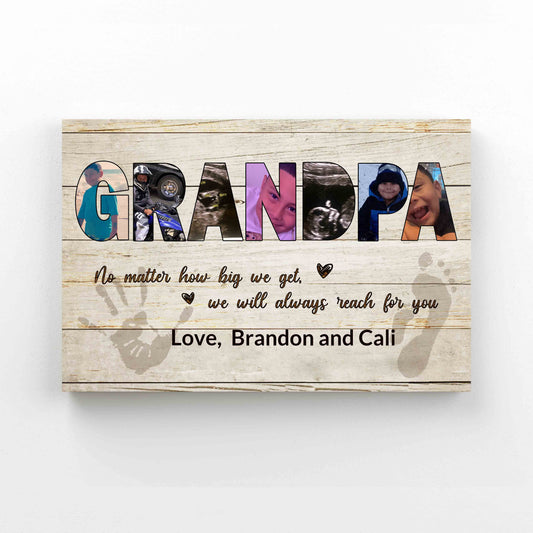 Personalized Image Canvas, Grandpa Canvas, Family Canvas, Custom Name Canvas, Wall Art Canvas