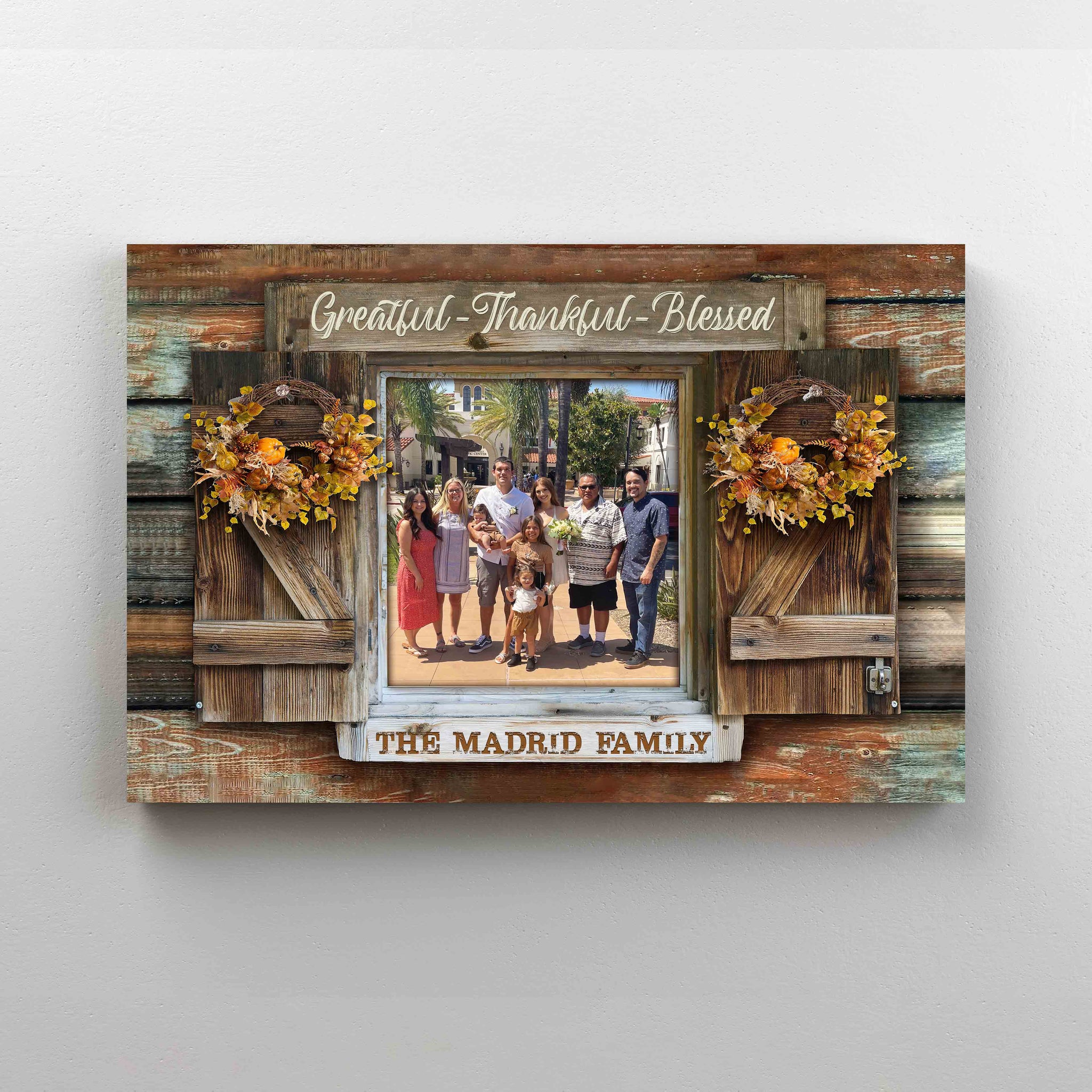 Personalized Image Canvas, Greatful Thankful Blessed Canvas, Family Canvas, Gift Canvas