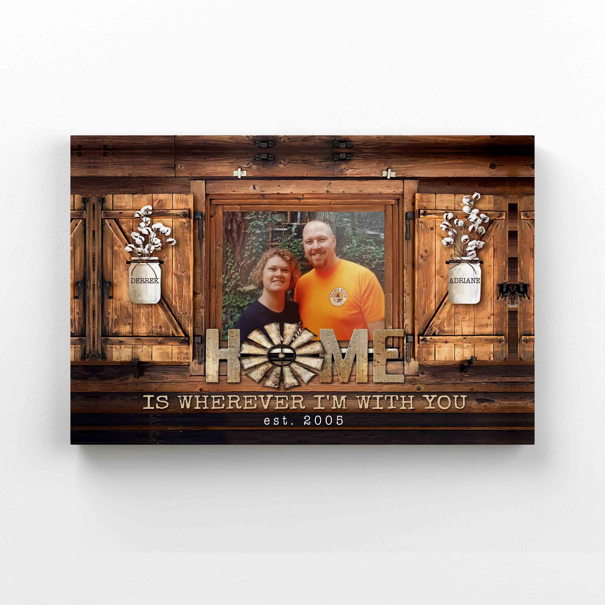 Personalized Image Canvas, Home Is Wherever I'm With You Canvas, Family Canvas