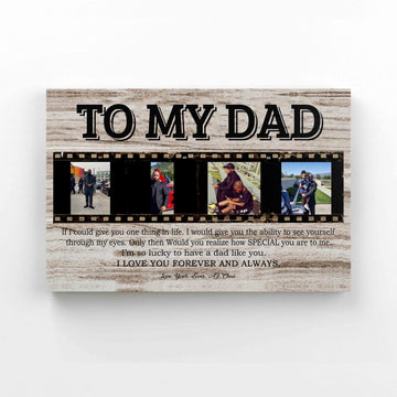 Personalized Image Canvas, To My Dad Canvas, Family Canvas, Custom Name Canvas, Canvas Wall Art