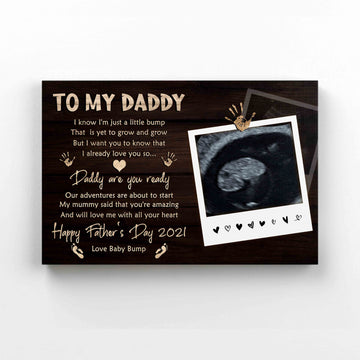 Personalized Image Canvas, To My Daddy Canvas, Baby Bump Canvas, Ultrasound Canvas, Wall Art Canvas