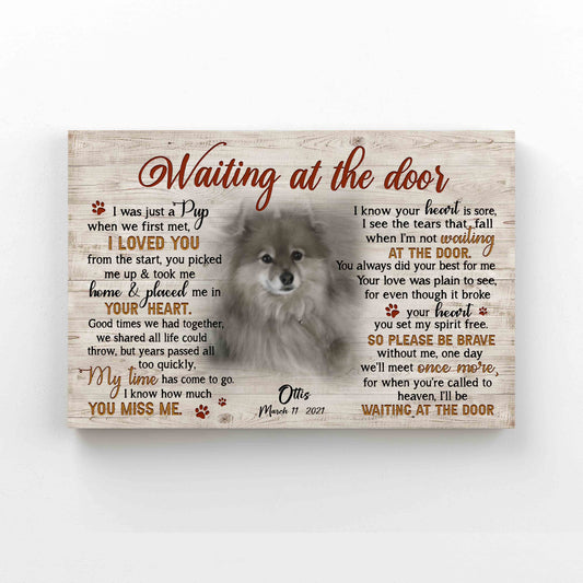 Personalized Image Canvas, Waiting At The Door Canvas, Dog Canvas, Pet Memorial Canvas, Custom Name Canvas