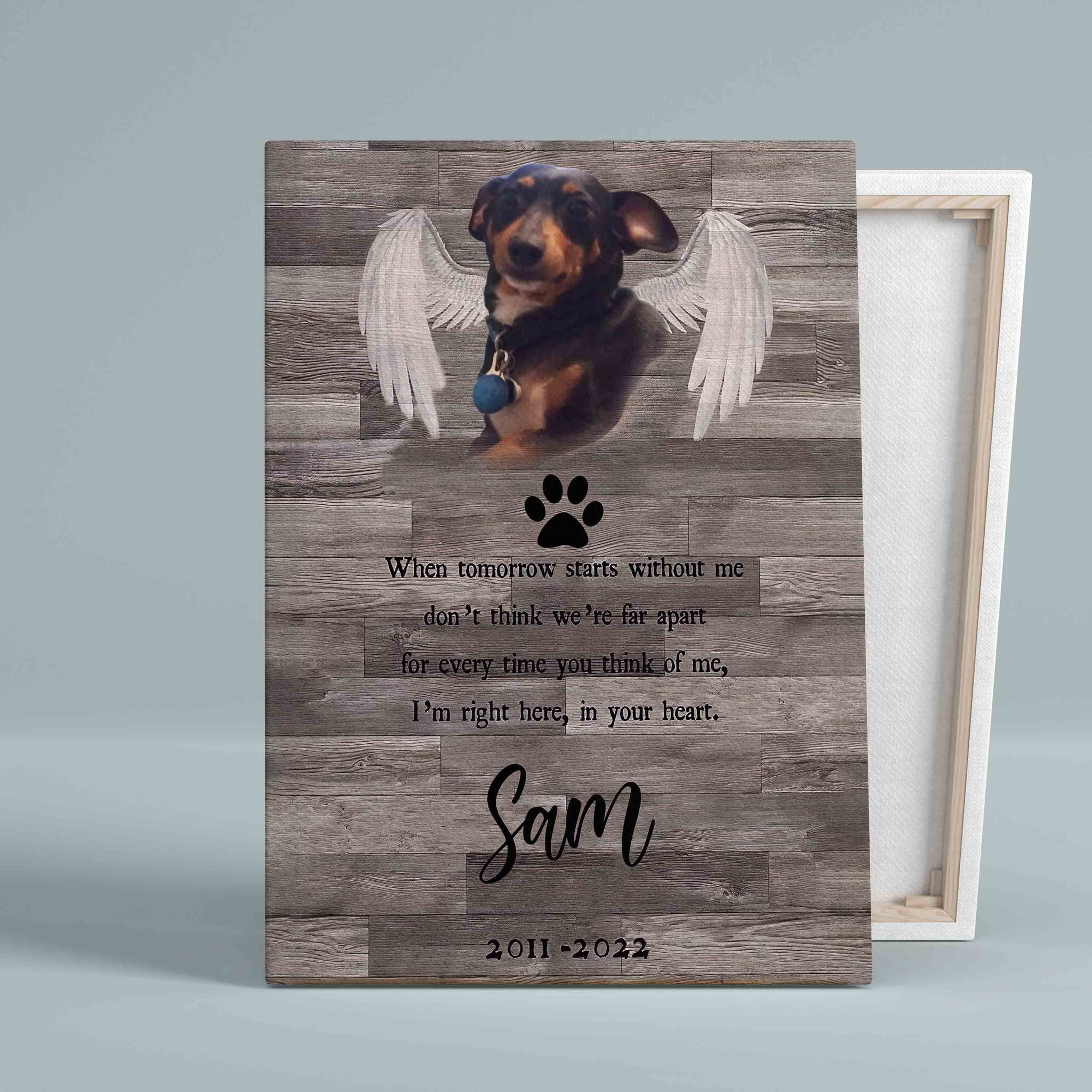 Personalized Image Canvas, When Tomorrow Starts Without Me Canvas, Memorial Canvas, Dog Canvas