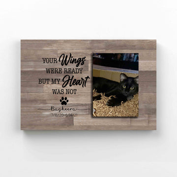 Personalized Image Canvas, Your Wings Were Ready But My Heart Was Not, Pet Memorial Canvas