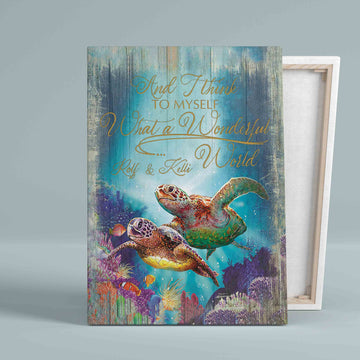 Personalized Name Canvas, And I Think To My Self Canvas, Sea Turtle Canvas, Ocean Canvas, Wall Art Canvas