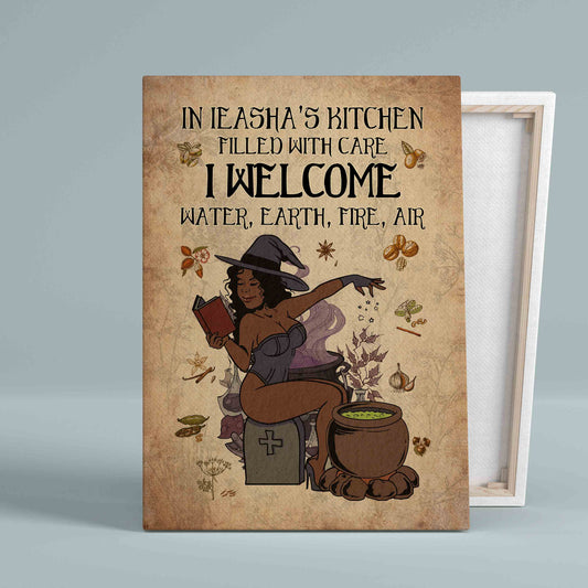 Personalized Name Canvas, Kitchen Canvas, Black Woman Canvas, Witch Canvas, Gift Canvas