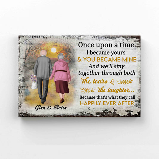 Personalized Name Canvas, Once Upon A Time I Became Yours Canvas, Wedding Anniversary Canvas
