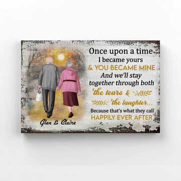 Personalized Name Canvas, Once Upon A Time I Became Yours Canvas, Wedding Anniversary Canvas