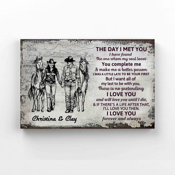 Personalized Name Canvas, The Day I Met You Canvas, Wedding Anniversary Canvas