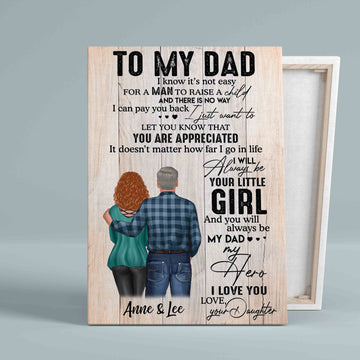 Personalized Name Canvas, To My Dad Canvas, I Will Always Be Your Girl Canvas, Family Canvas