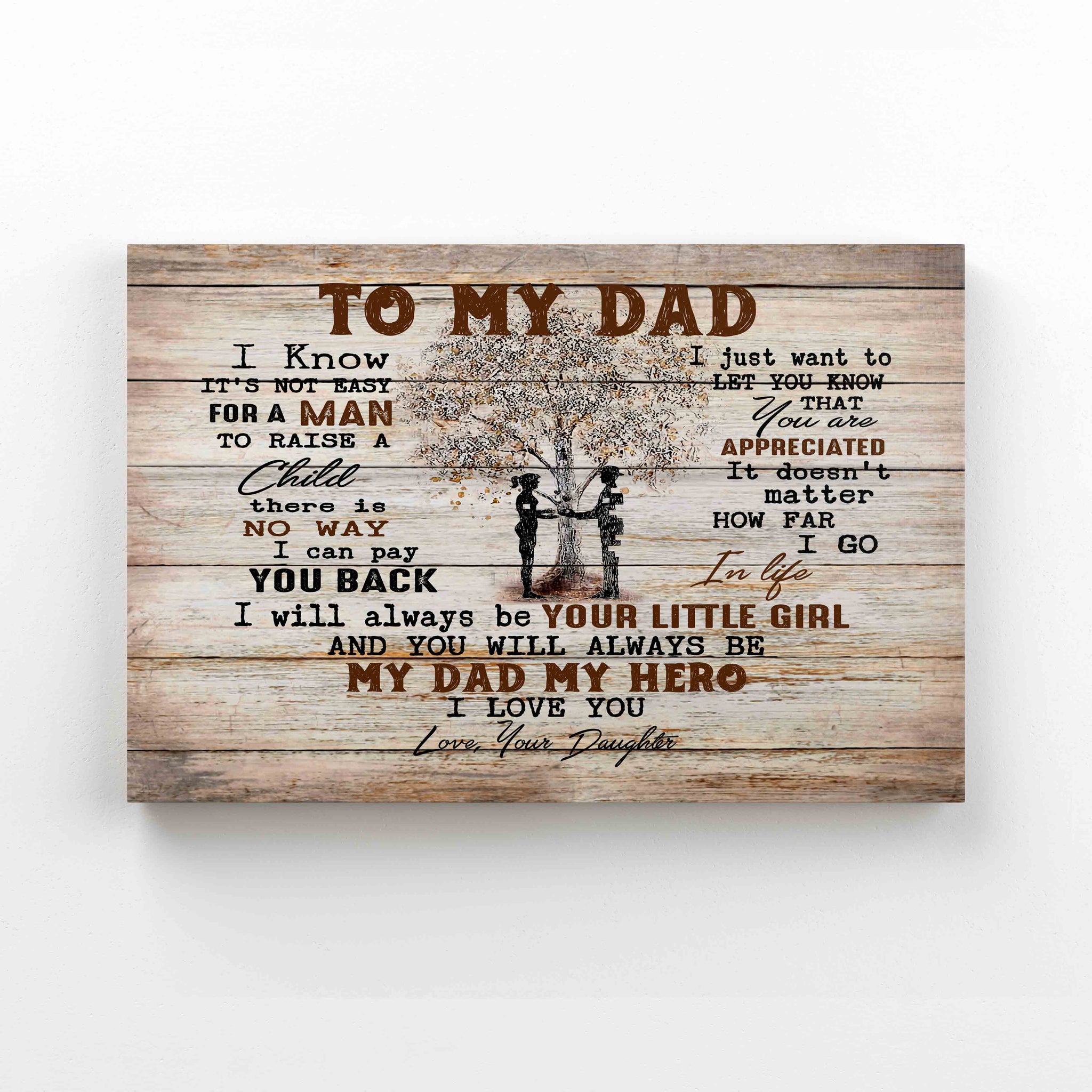 Personalized Name Canvas, To My Dad Canvas, Father Canvas, Family Canvas, Wall Art Canvas