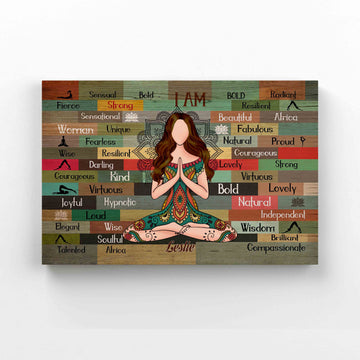 Personalized Name Canvas, Yoga Girl Canvas, Yoga Pose Canvas