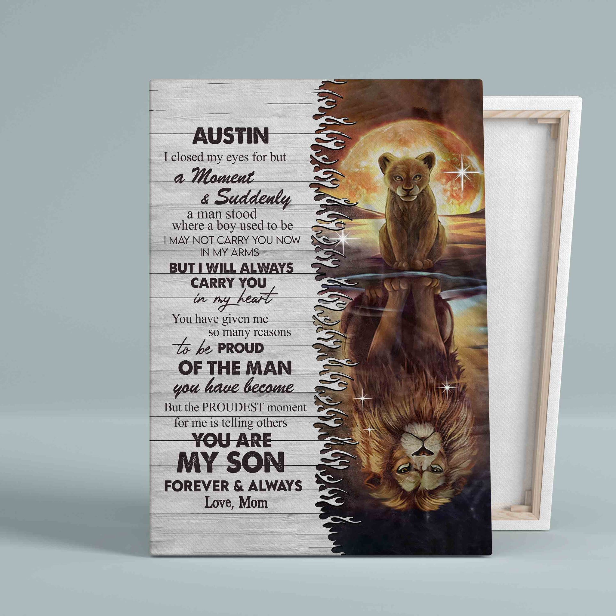 Personalized Name Canvas, You Are My Son Canvas, Lion Canvas, Family Canvas