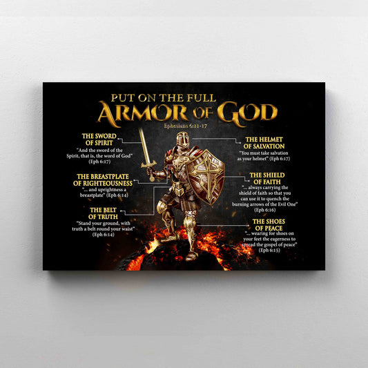 Put On The Full Armor Of God Canvas, Knight Canvas, God Canvas, Gift Canvas