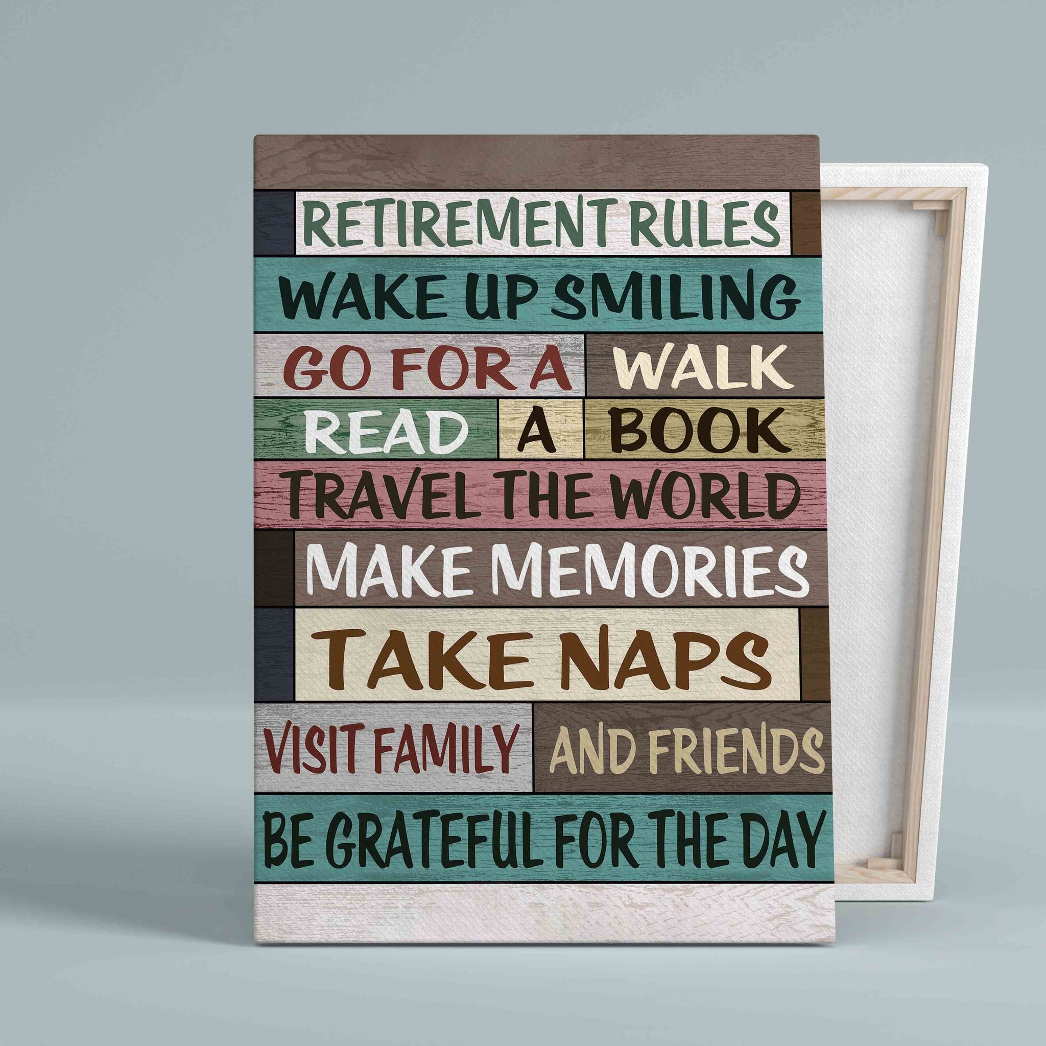 Retirement Rules Canvas, Wall Art Canvas, Gift Canvas, Retirement Canvas
