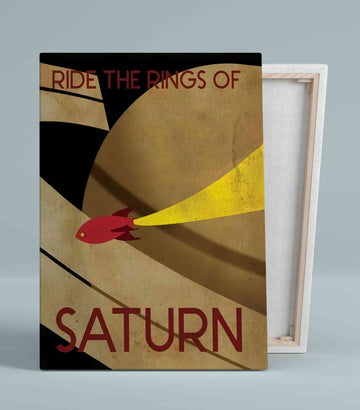 Ride The Rings Of Saturn Canvas, Rocket Canvas, Canvas Wall Art, Canvas Prints, Gift Canvas