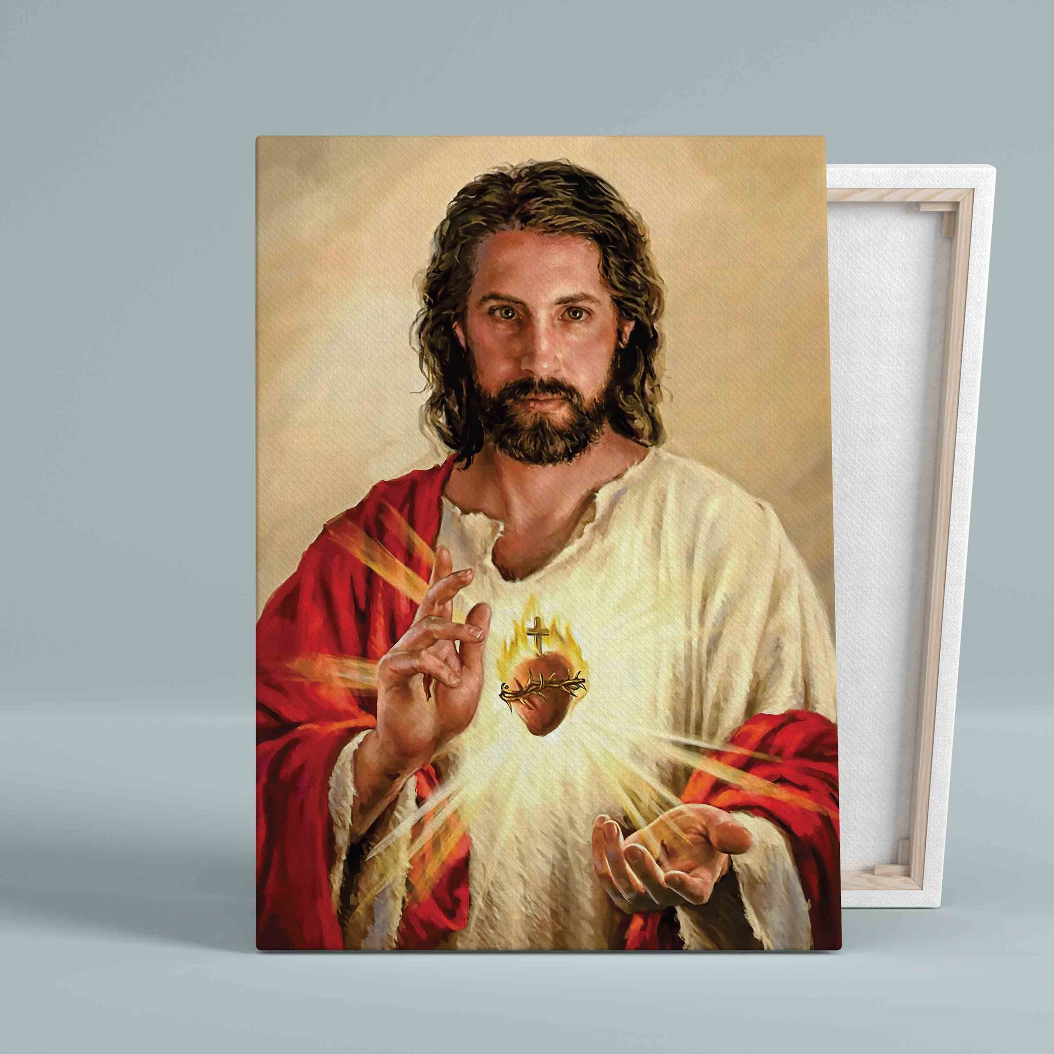 Sacred Heart Of Jesus Canvas, God Canvas, Jesus Canvas, Christian Canvas, Wall Art Canvas