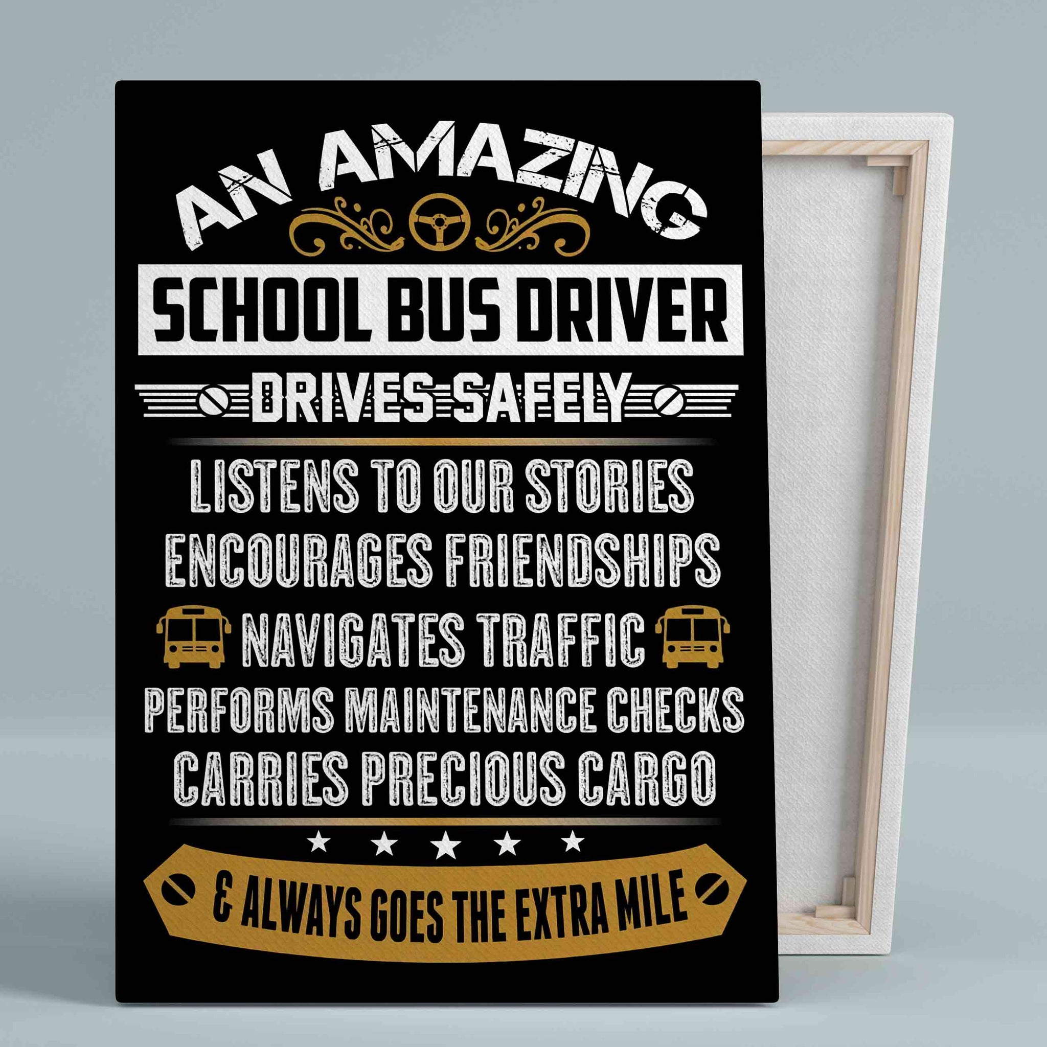 School Bus Driver Canvas, Bus Driver Canvas, Driver Canvas, School Canvas, Grateful Canvas, Gift Canvas