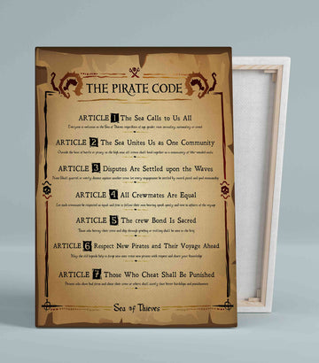 The Pirate Code Canvas, Sea Of Thieves Canvas, Pirate Canvas, Canvas Prints, Canvas Wall Art, Gift Canvas