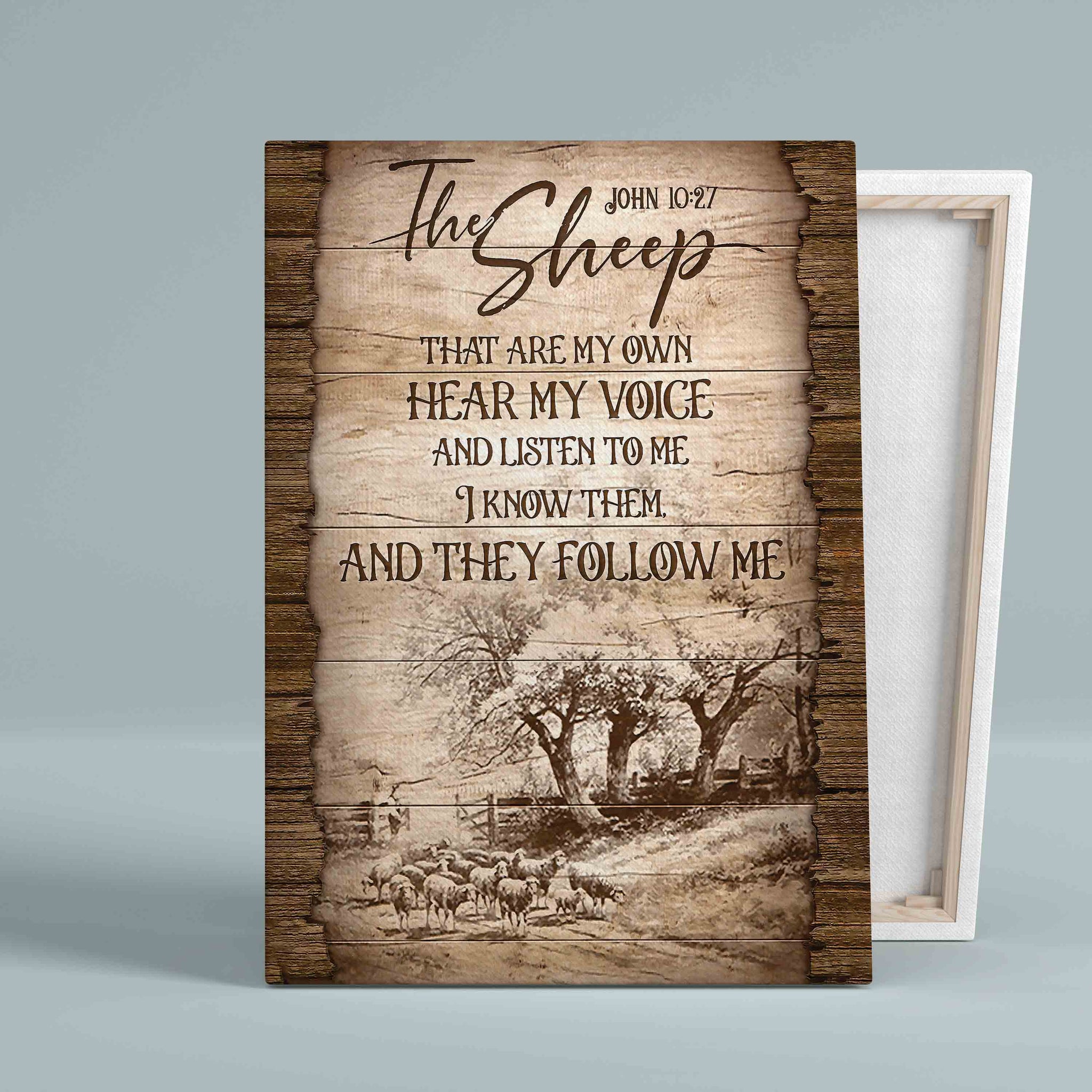 The Sheep That Are My Own Hear My Voice Canvas, God Canvas, Sheep Canvas, Bible Canvas
