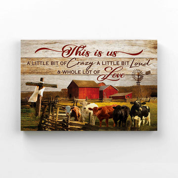 This Is Us Canvas, Cow Canvas, Country Canvas, Cross Canvas, God Canvas