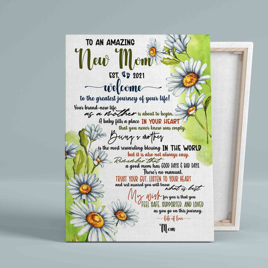 To An Amazing New Mom Canvas, Family Canvas, Wall Art Canvas, Gift Canvas