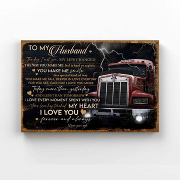 To My Husband Canvas, Freightliner Canvas, Family Canvas, Custom Name Canvas, Canvas Wall Art