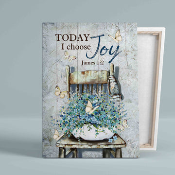 Today I Choose Joy Canvas, Butterfly Canvas, Flower Canvas, Gift Canvas, Wall Art Canvas