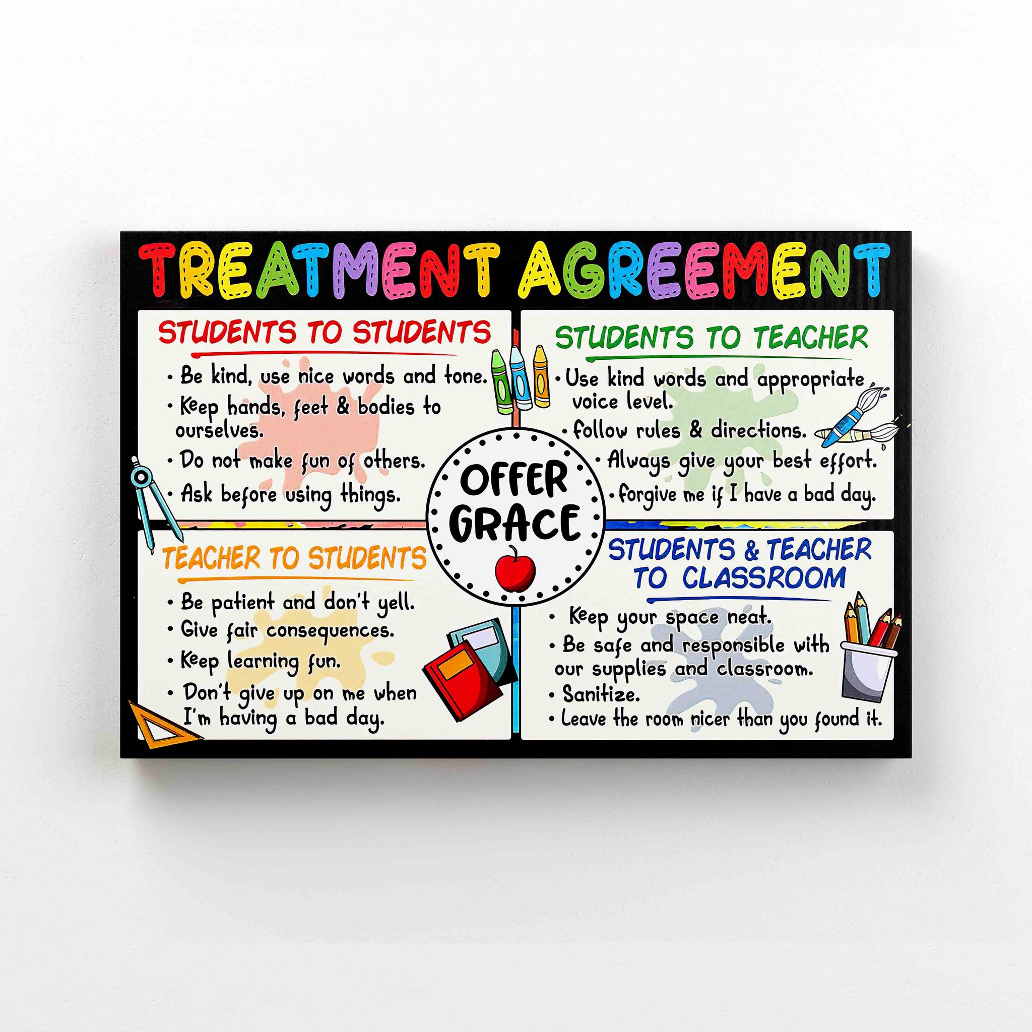 Treatment Agreement Canvas, Classroom Canvas, School Canvas, Canvas Prints, Canvas Wall Art, Gift Canvas