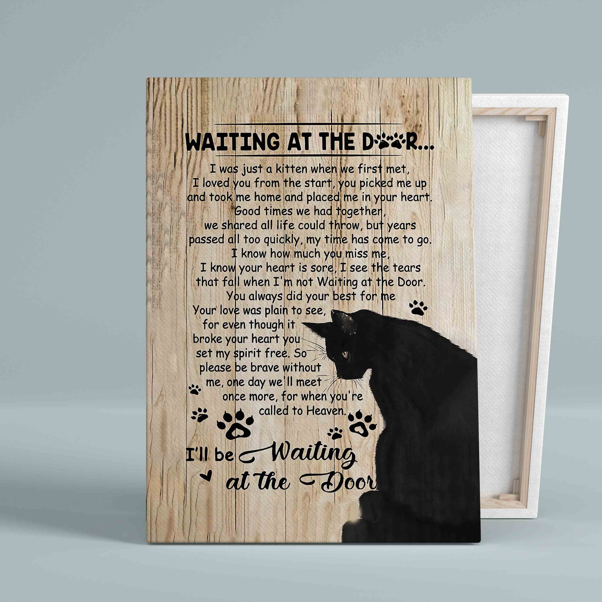 Waiting At The Door Canvas, Cat Canvas, Wall Art Canvas, Gift Canvas