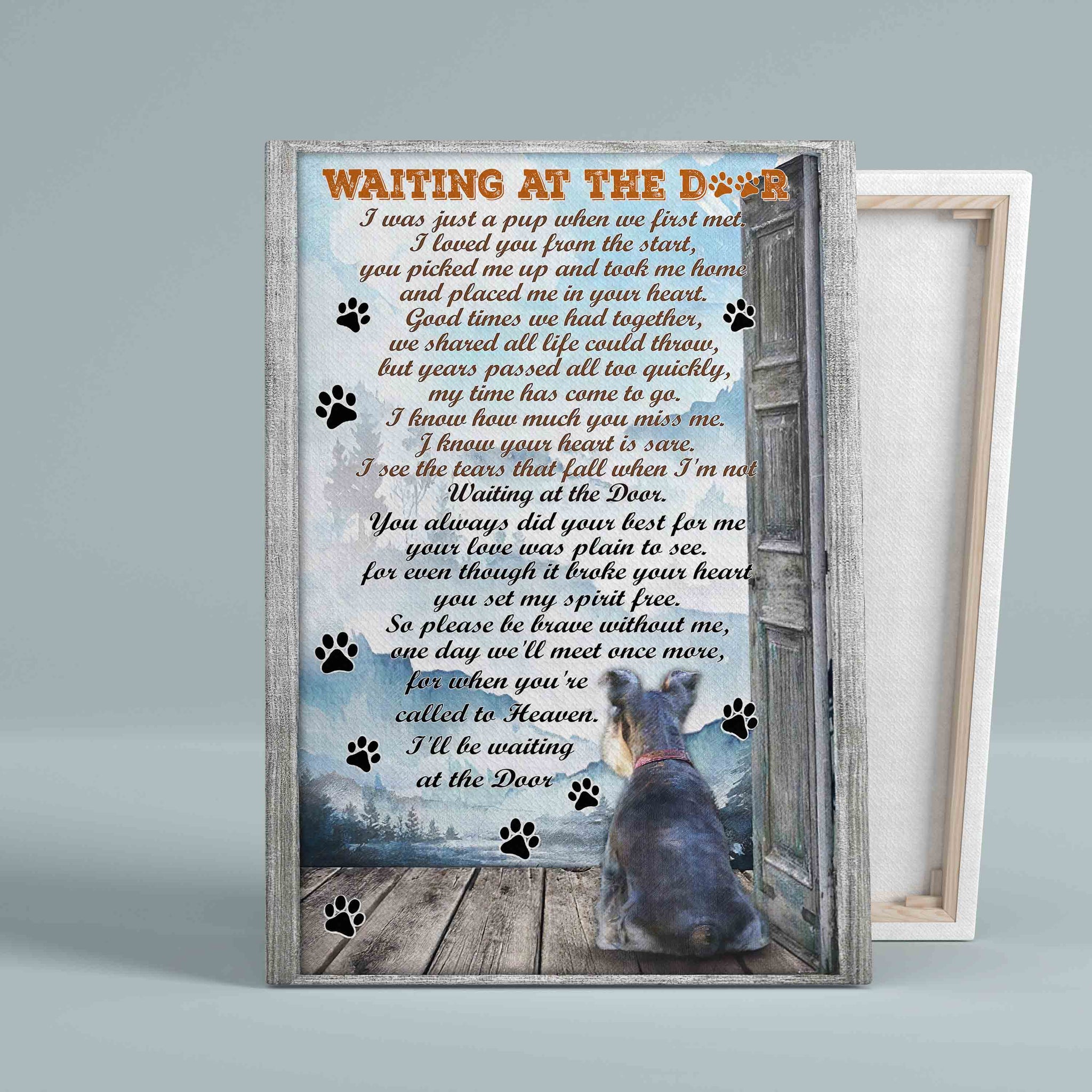 Waiting At The Door Canvas, Miniature Schnauzer Canvas, Dog Canvas, Gift Canvas