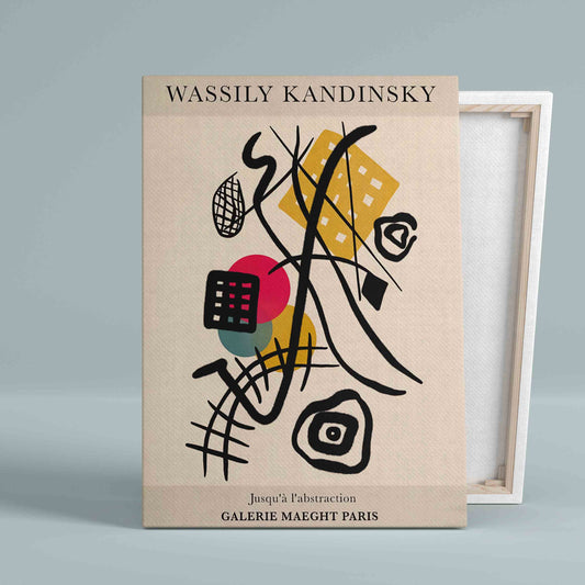 Wassily Kandinsky Exhibition Canvas, Abstract Scandinavian Canvas, Painting Canvas