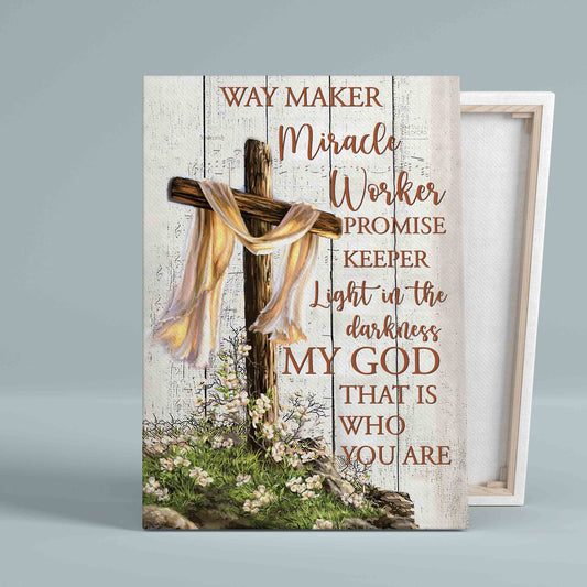 Way Maker Canvas, Miracle Worker Canvas, God Canvas, Cross Canvas, Wall Art Canvas