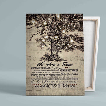 We Are A Team Canvas, I Love You Canvas, Valentine Canvas, Family Canvas, Quote Canvas