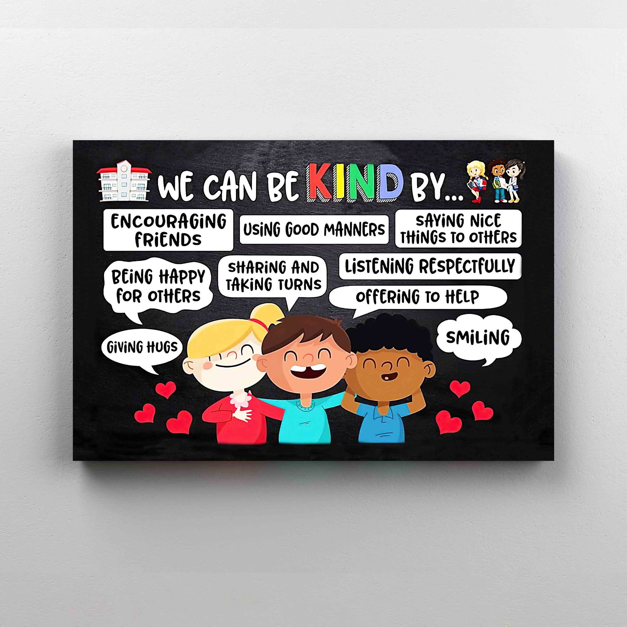 We Can Be Kind By Canvas, School Canvas, Classroom Canvas, Gift Canvas